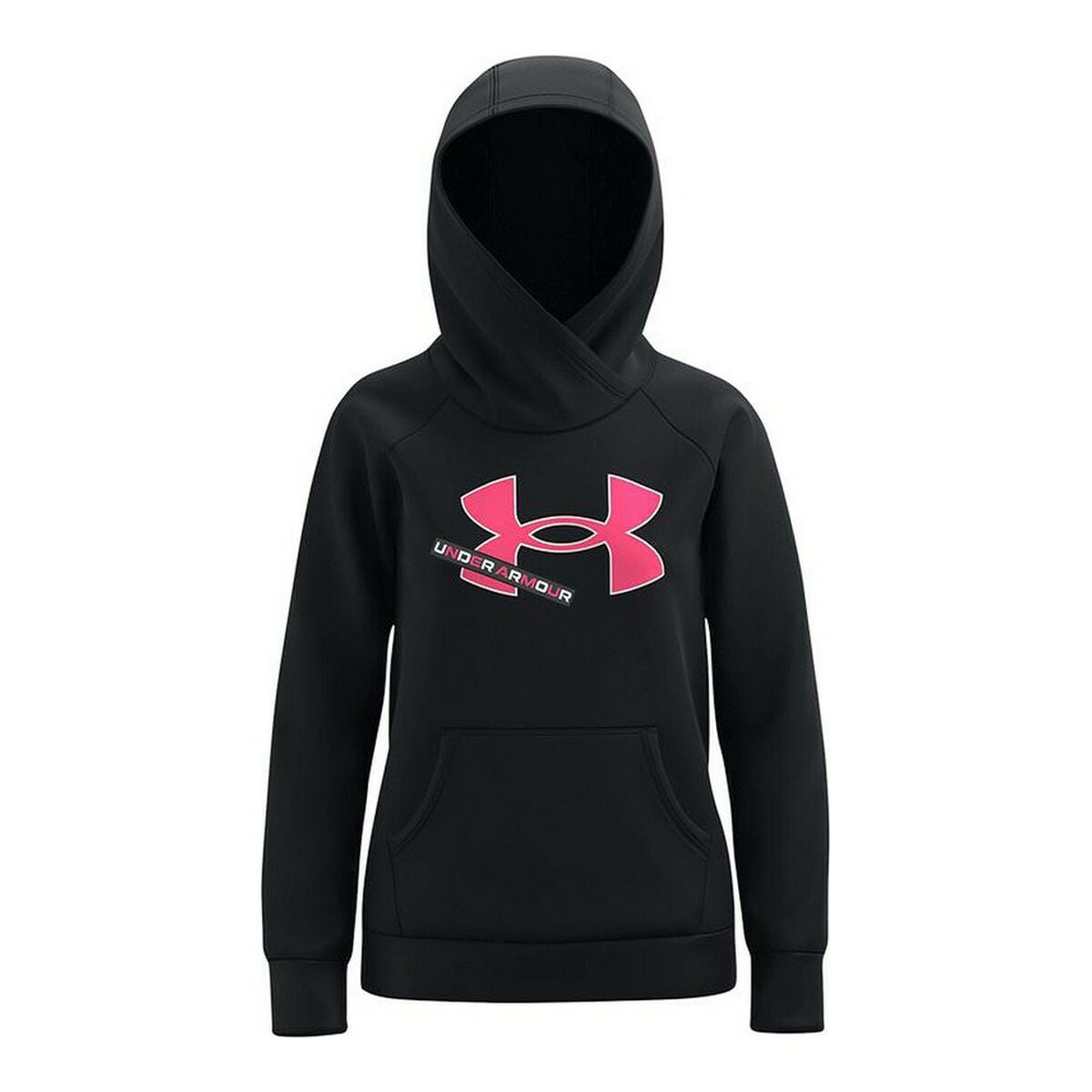 Hooded Sweatshirt for Girls Under Armour Fleece Logo Black-0