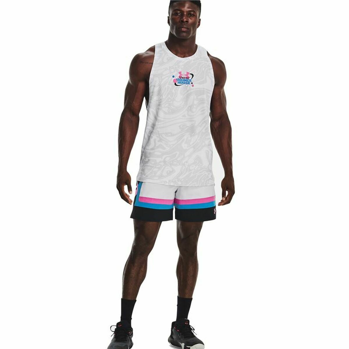 Men's Basketball Shorts Under Armour Baselin White-7