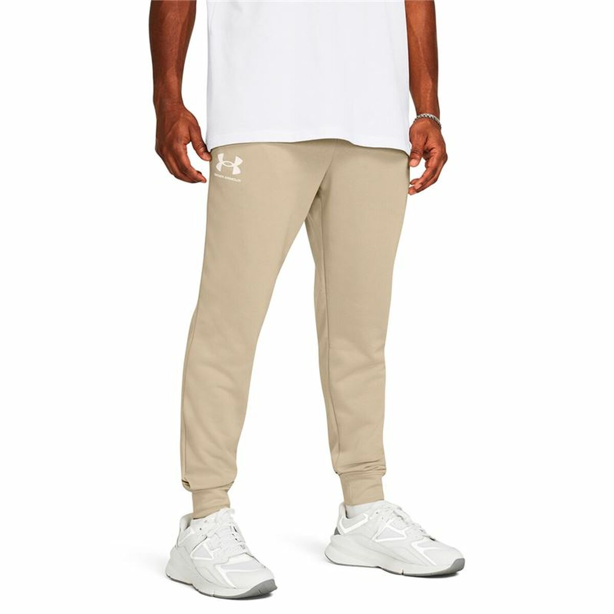 Trousers Under Armour Rival Terry Jogger Beige-2