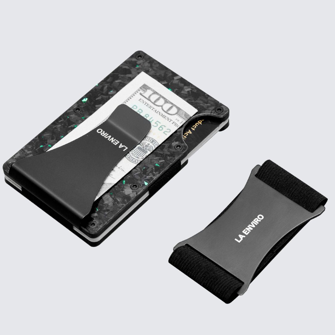 LORNE Forged Carbon Wallet I Gloss Green