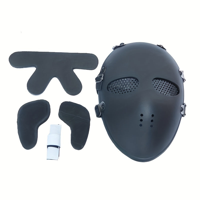 Full Face Tactical Skull Mask - (Black, Iron)-3