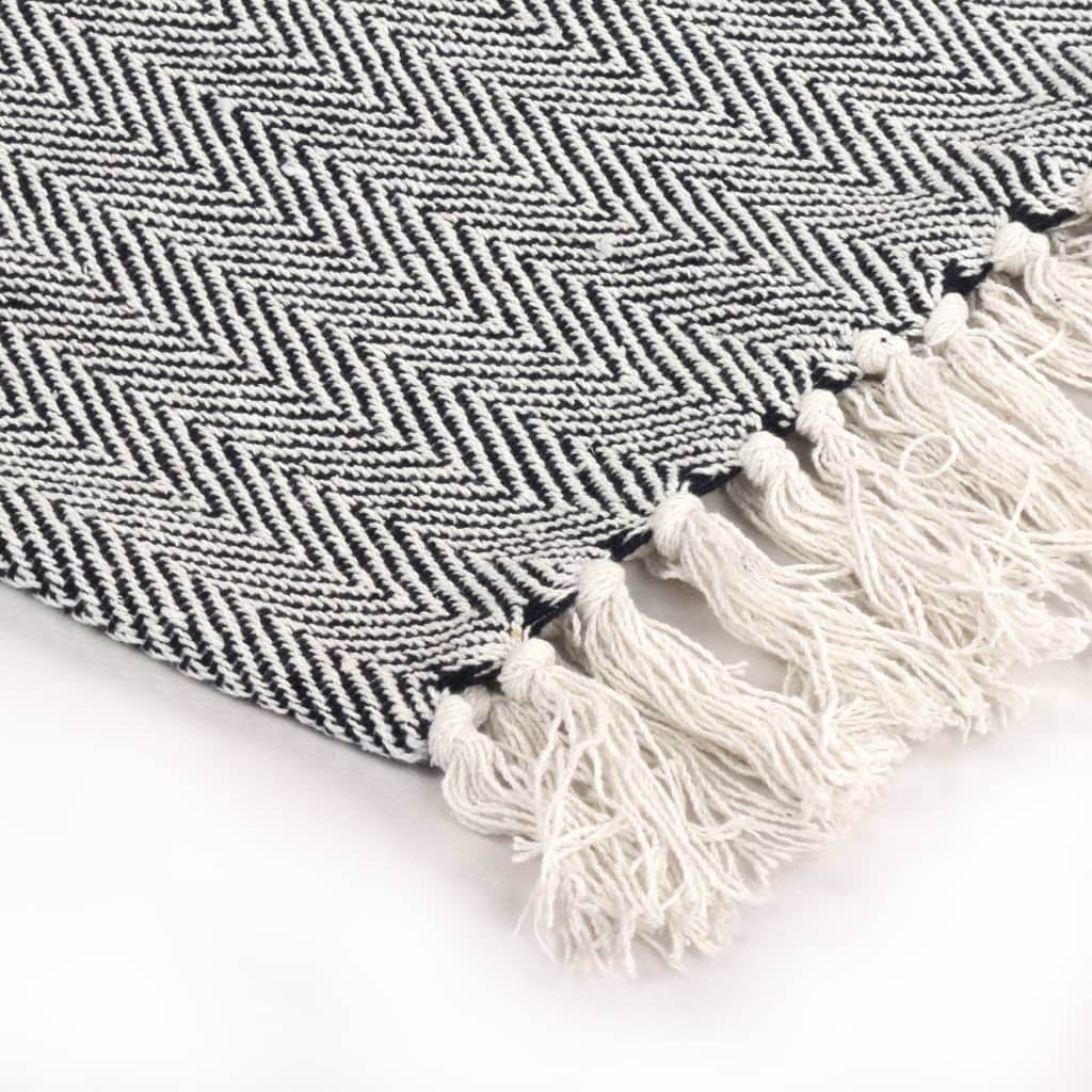 NNEVL Throw Cotton Herringbone 220x250 cm Navy Blue