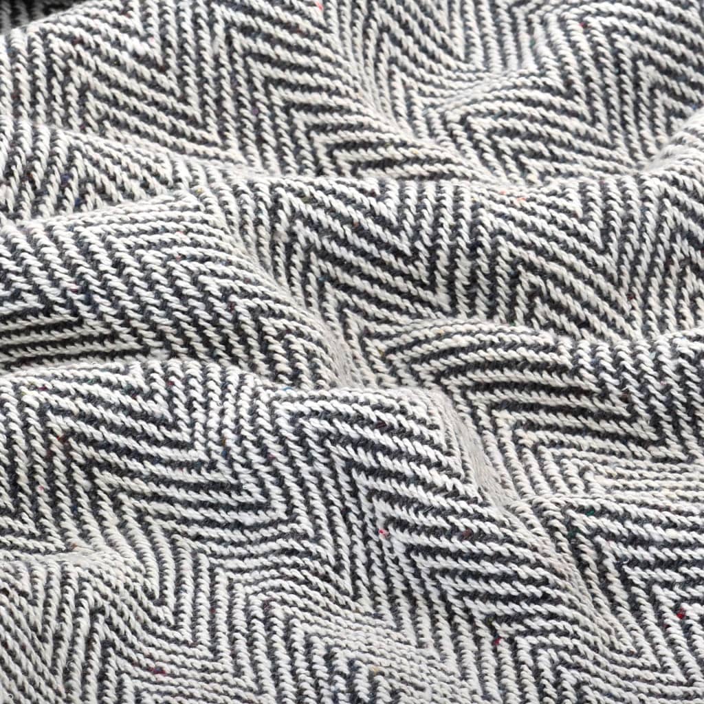 NNEVL Throw Cotton Herringbone 220x250 cm Navy Blue