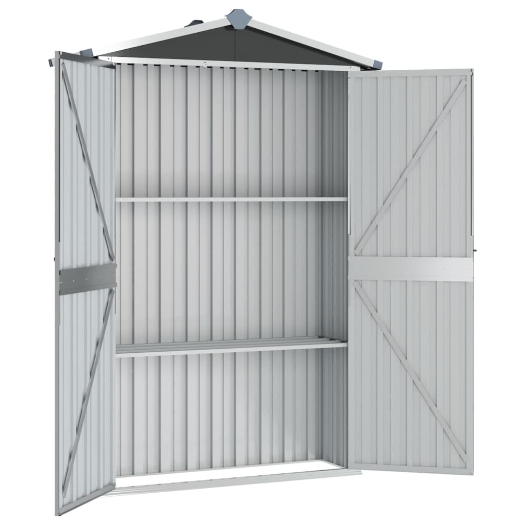 NNEVL Garden Shed Anthracite 107.5x46x183 cm Galvanised Steel-2