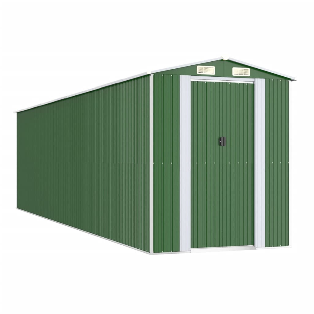 NNEVL Garden Shed Green 192x772x223 cm Galvanised Steel-1
