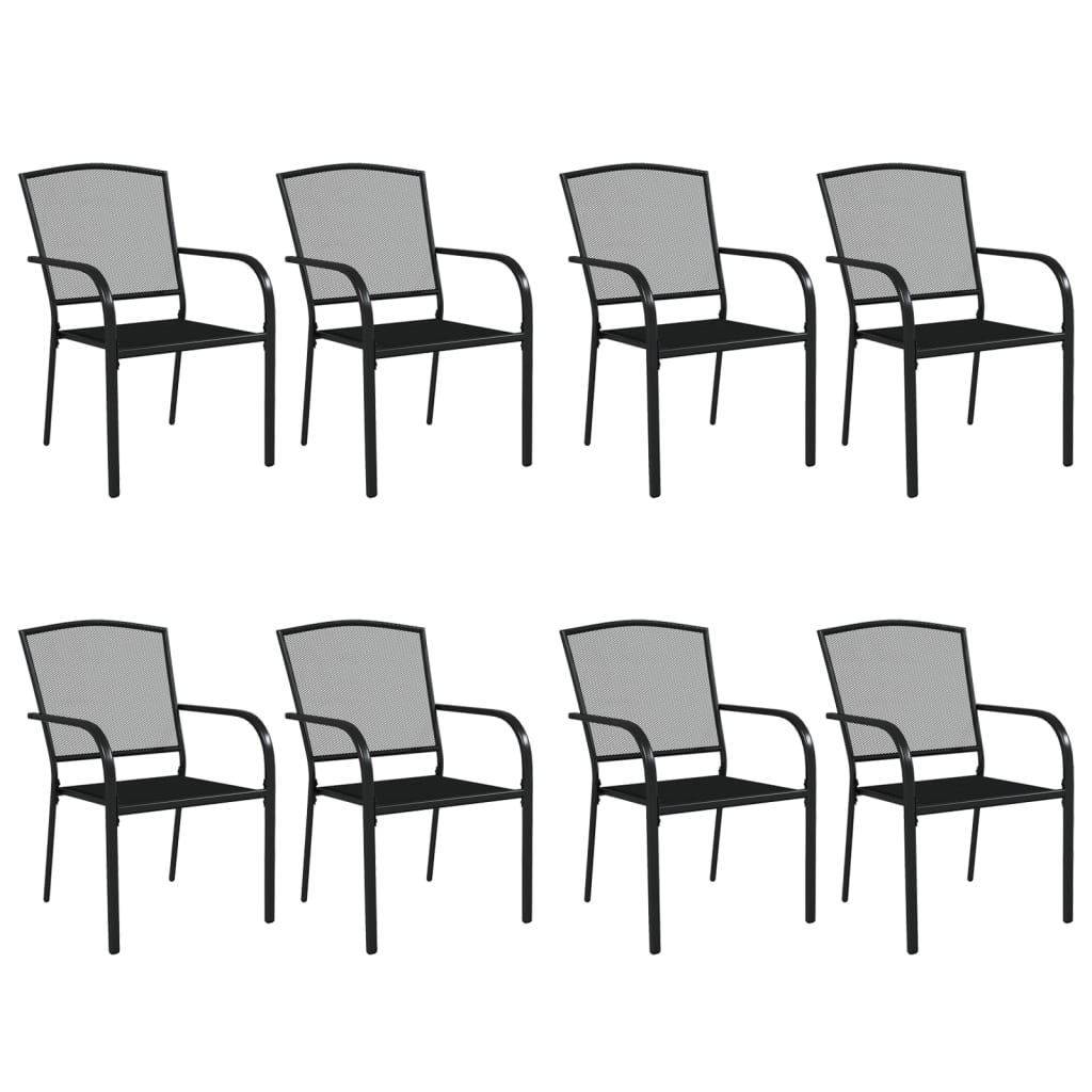 NNEVL 9 Piece Garden Dining Set Anthracite Steel-3