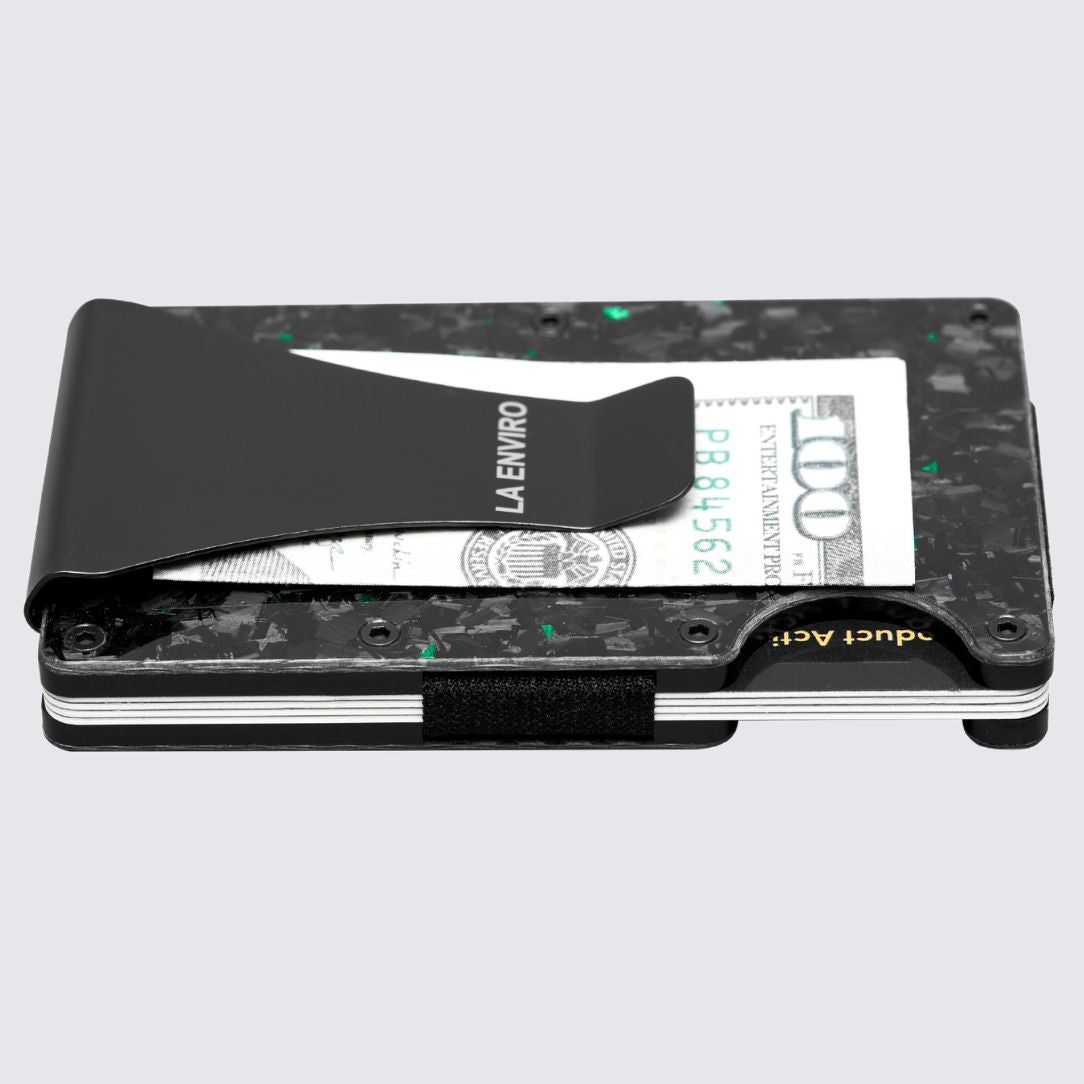 LORNE Forged Carbon Wallet I Gloss Green