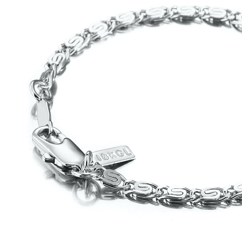 925 Sterling Silver Plated Scroll Link Child Bracelet with Parrot Clasp - USA Made-1