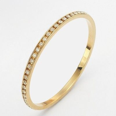 18ct Heavy Yellow Gold Plated Bangle Made with SWAROVSKI® Crystals-3