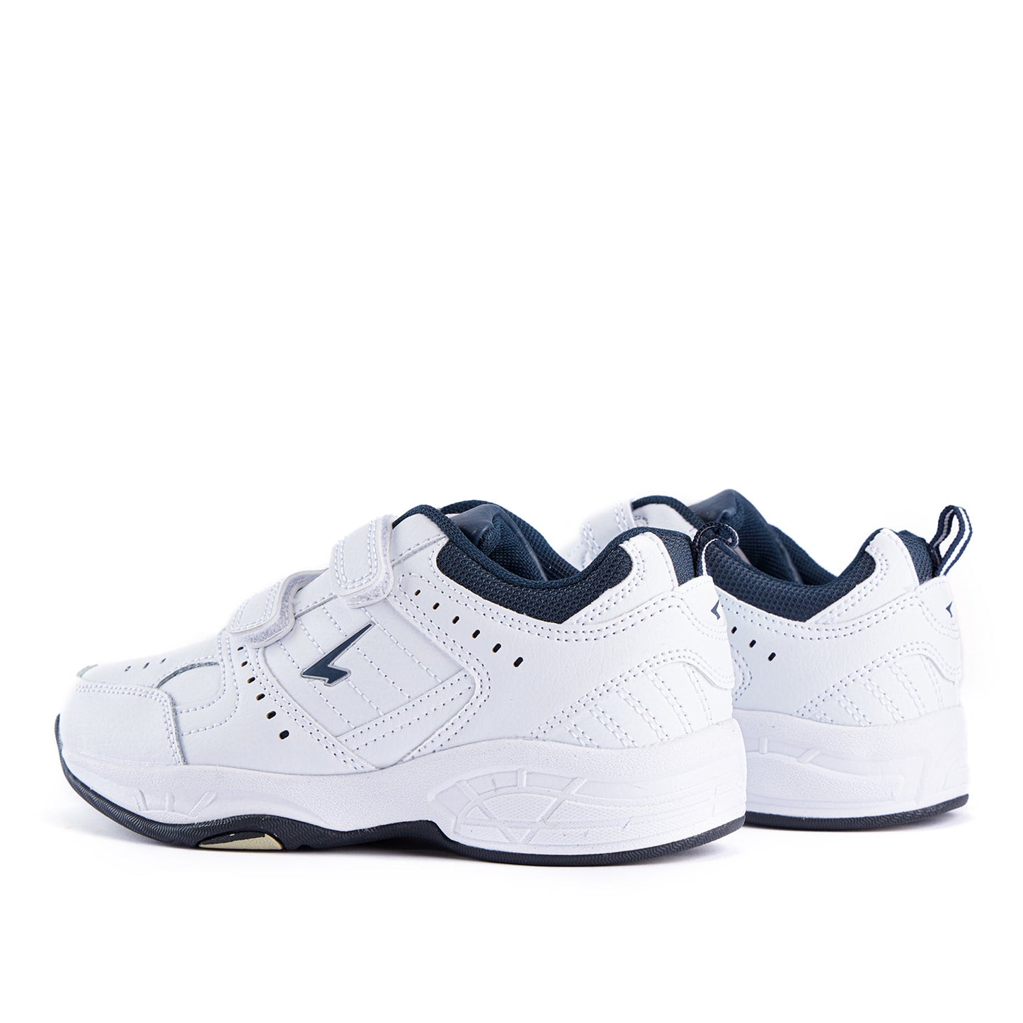 Defy Junior Leather V Strap Cross Trainer - White Navy-3