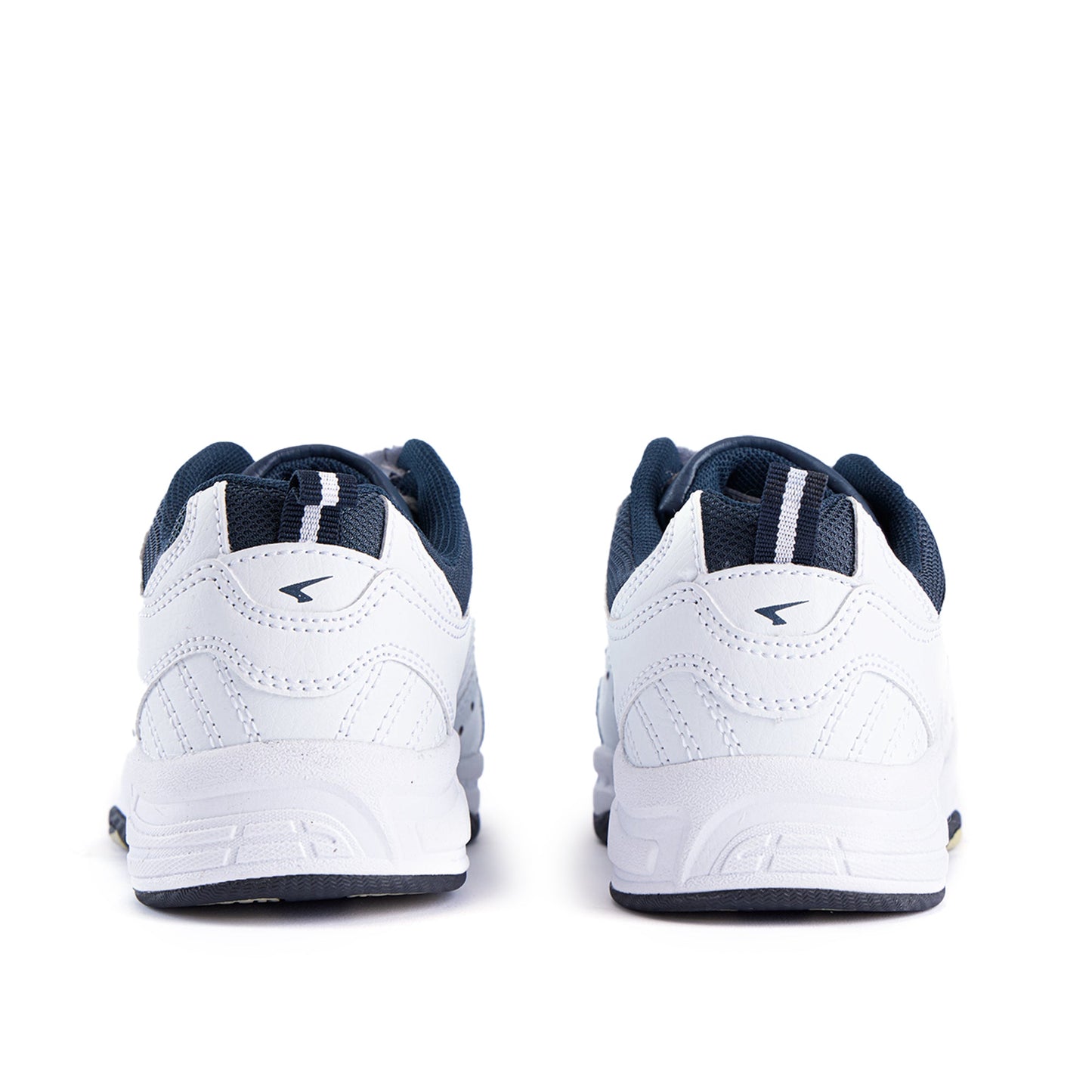 Defy Junior Leather V Strap Cross Trainer - White Navy-4
