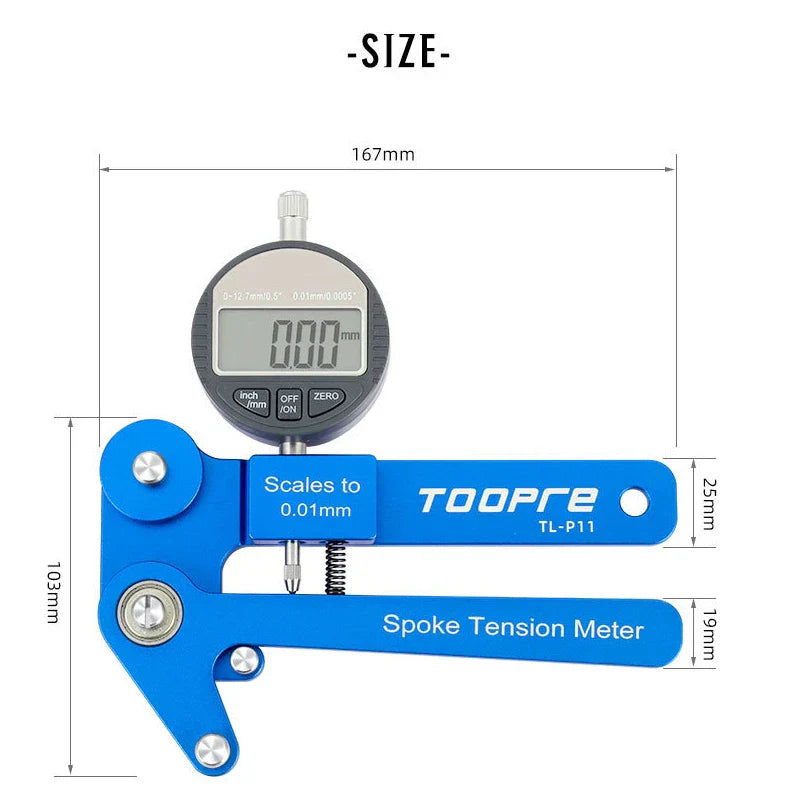 Digital Mechanical Bicycle Spoke Tensiometer Rim Alignment Blue-1