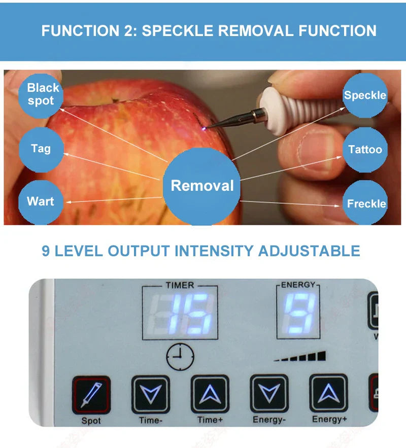 3-in-1 Ultrasonic Facial Machine with Plasma Freckle Pen-4