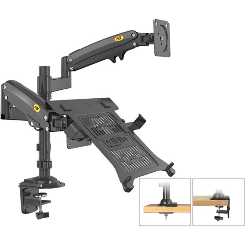 NNEIDS Full Motion Dual Arm Clamp For 22-32 Inch Lcd Tv Monitor Desk Holder With Gas Spring-1