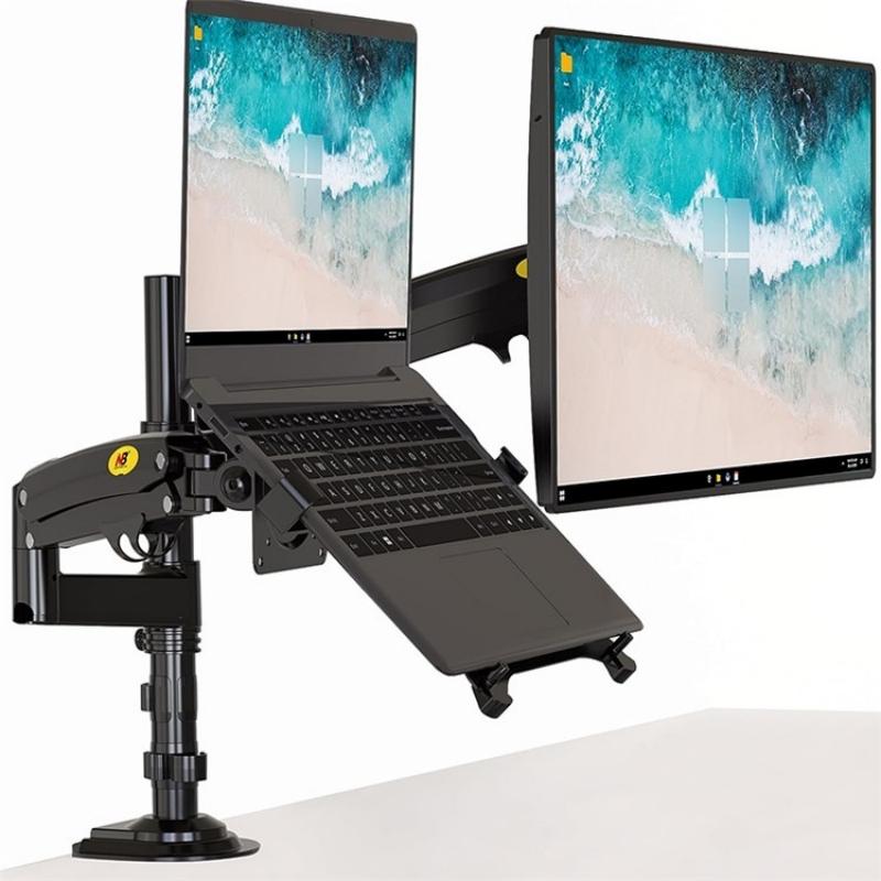 NNEIDS Full Motion Dual Arm Clamp For 22-32 Inch Lcd Tv Monitor Desk Holder With Gas Spring-3