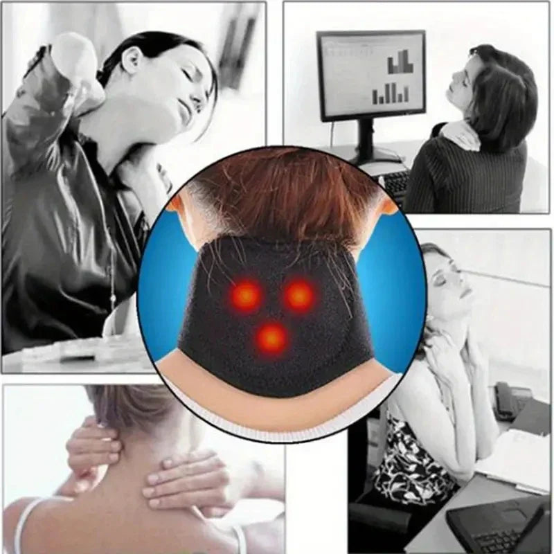 Self-Heating Magnetic Neck Support Brace Black-1