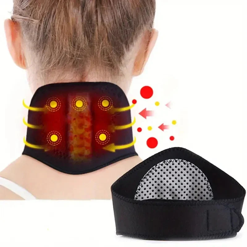 Self-Heating Magnetic Neck Support Brace Black-2