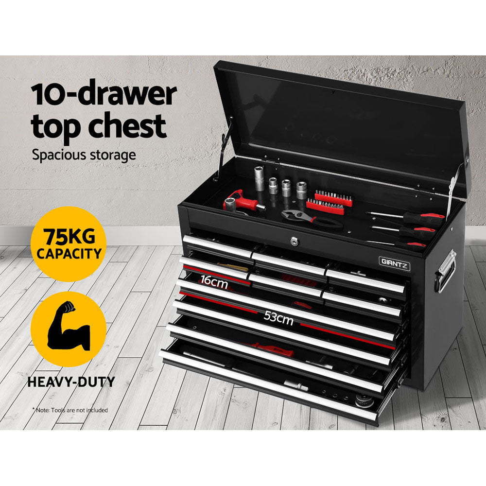 NNEDSZ 17 Drawers Tool Box Trolley Chest Cabinet Cart Garage Mechanic Toolbox Black-2