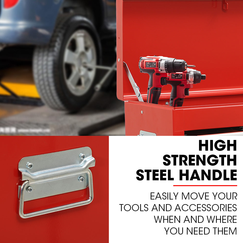 NNEMB 9 Drawer Tool Box Chest, Organiser Mechanic Garage Storage Toolbox Set - Red-4