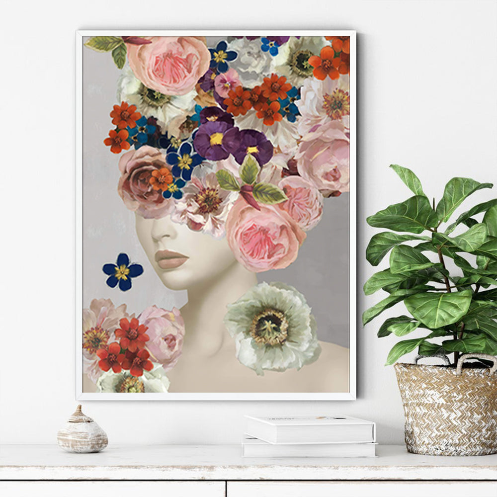 NNEDSZ Wall Art 90cmx135cm Foolish in Love I White Frame Canvas