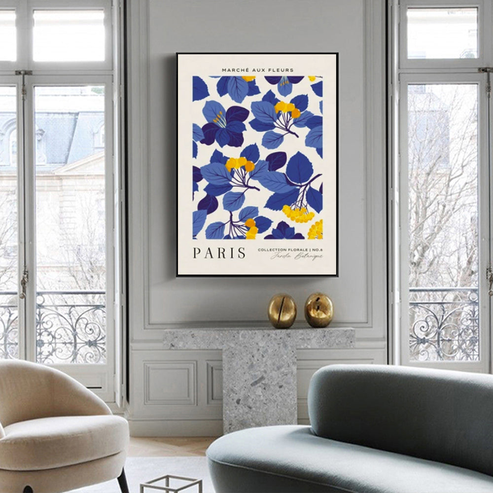 NNEDSZ Wall Art 40cmx60cm Paris Flower Market Black Frame Canvas
