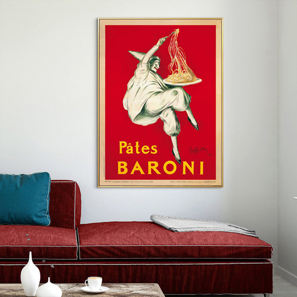 NNEDSZ Wall Art 50cmx70cm Pates Baroni Pasta Gold Frame Canvas