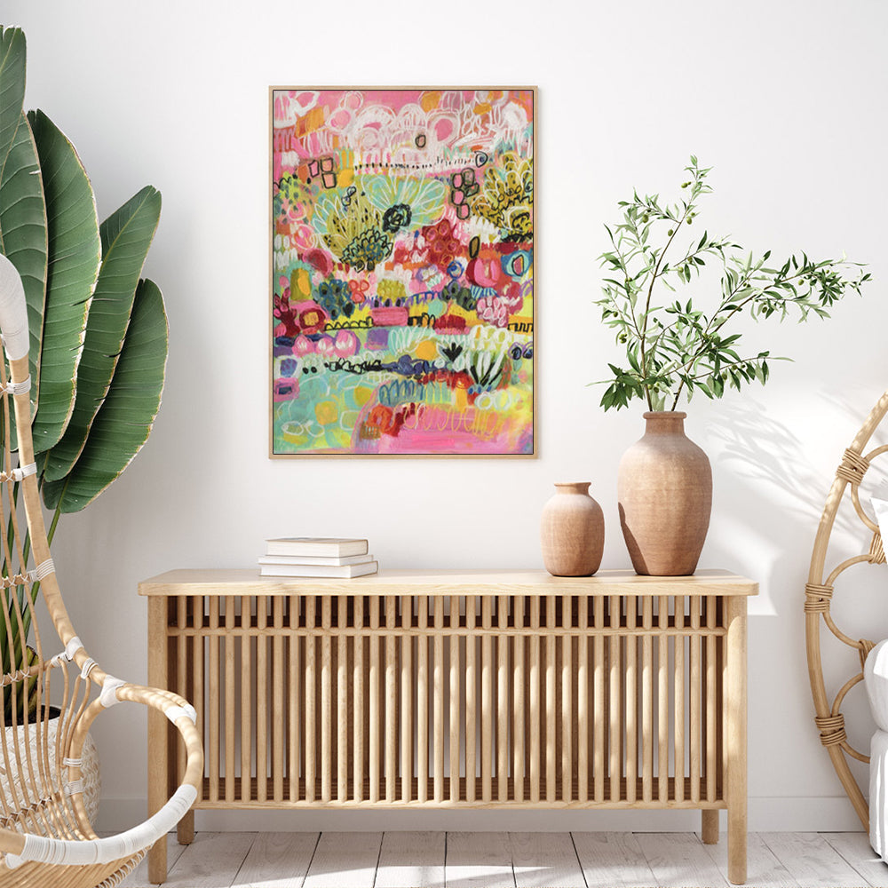 NNEDSZ Wall Art 50cmx70cm Summer Smile A Wood Frame Canvas