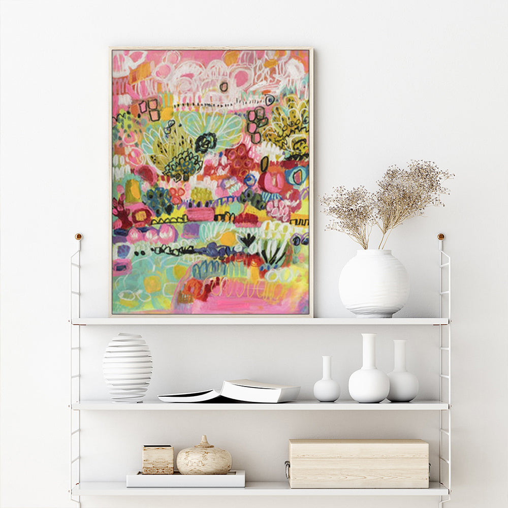NNEDSZ Wall Art 50cmx70cm Summer Smile A Wood Frame Canvas