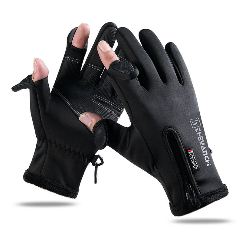 NNEDSZ Convertible Fingerless Winter Gloves | Waterproof, Windproof Thermal Gloves with Touchscreen Compatibility Q808 L size Black-0