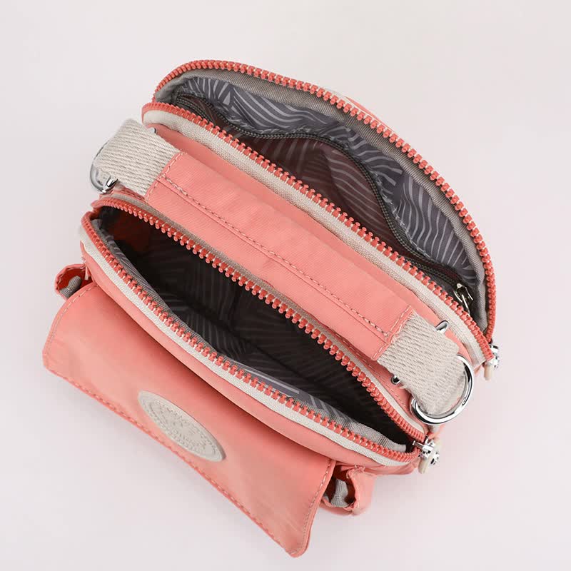 NNEDSZ Red Compact Nylon Crossbody Bag - Stylish and Versatile Shoulder Purse-3