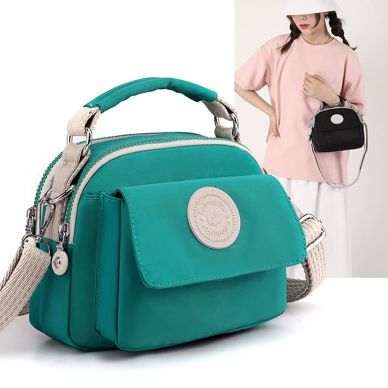 NNEDSZ Red Compact Nylon Crossbody Bag - Stylish and Versatile Shoulder Purse-4