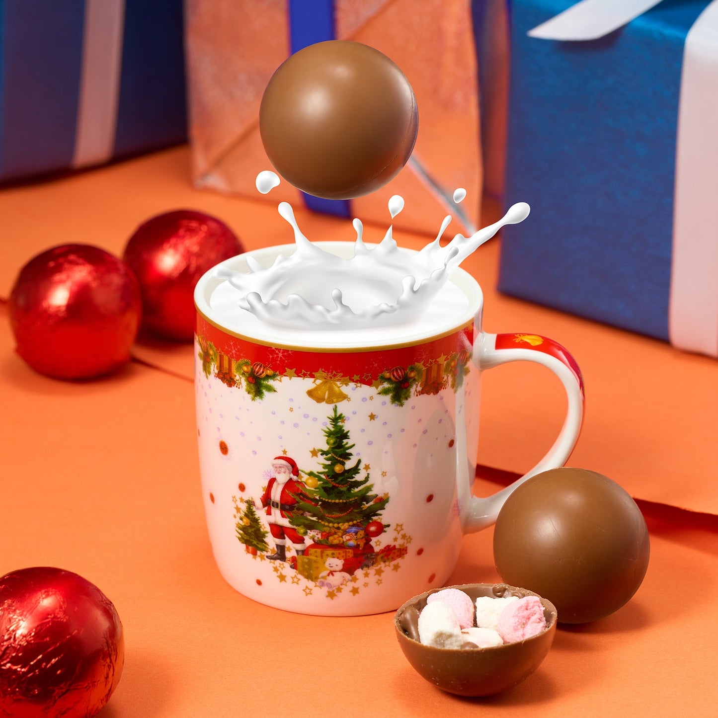 Large Snowman Hot Chocolate Bombs - Set of 16 - Delicious Cocoa Bomb Filled with Marshmallows - Caramel & Fudge Brownie Flavors Candy Chocolates, Cocoa Bomb Gift - Delicious Holiday Christmas Gifts