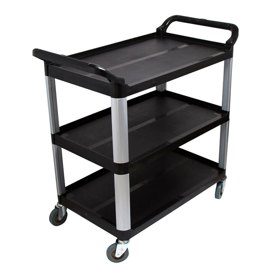 NNEAGS 3 Tier Food Trolley Food Waste Cart Storage Mechanic Kitchen Black Large-0