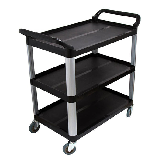 NNEAGS 3 Tier Food Trolley Food Waste Cart Storage Mechanic Kitchen Black Large-0