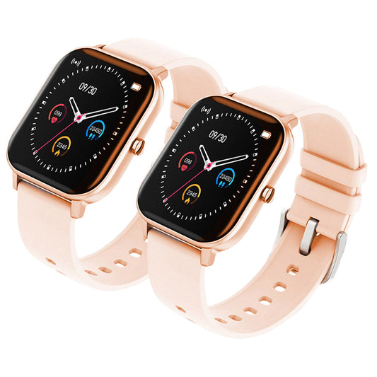 NNEAGS 2X Waterproof Fitness Smart Wrist Watch Heart Rate Monitor Tracker P8 Gold-0