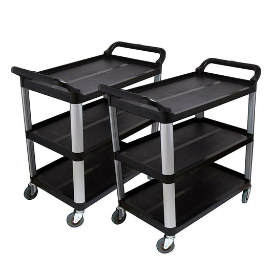 NNEAGS 2X 3 Tier 83.5x43x95cm Food Trolley Food Waste Cart Food Utility Mechanic Kitchen Small-0