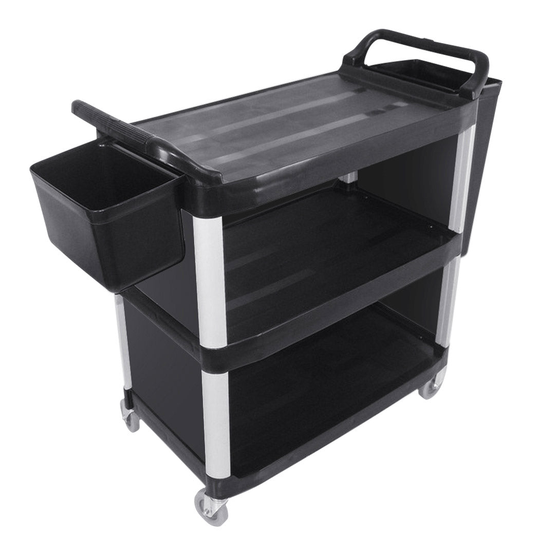 NNEAGS 3 Tier Covered Food Trolley Food Waste Cart Storage Mechanic Kitchen with Bins-0