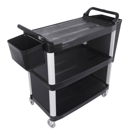 NNEAGS 3 Tier Covered Food Trolley Food Waste Cart Storage Mechanic Kitchen with Bins-0