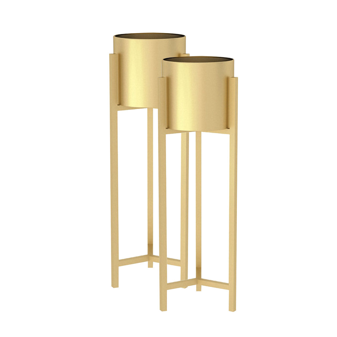 NNEAGS 2X 90cm Gold Metal Plant Stand with Flower Pot Holder Corner Shelving Rack Indoor Display-0
