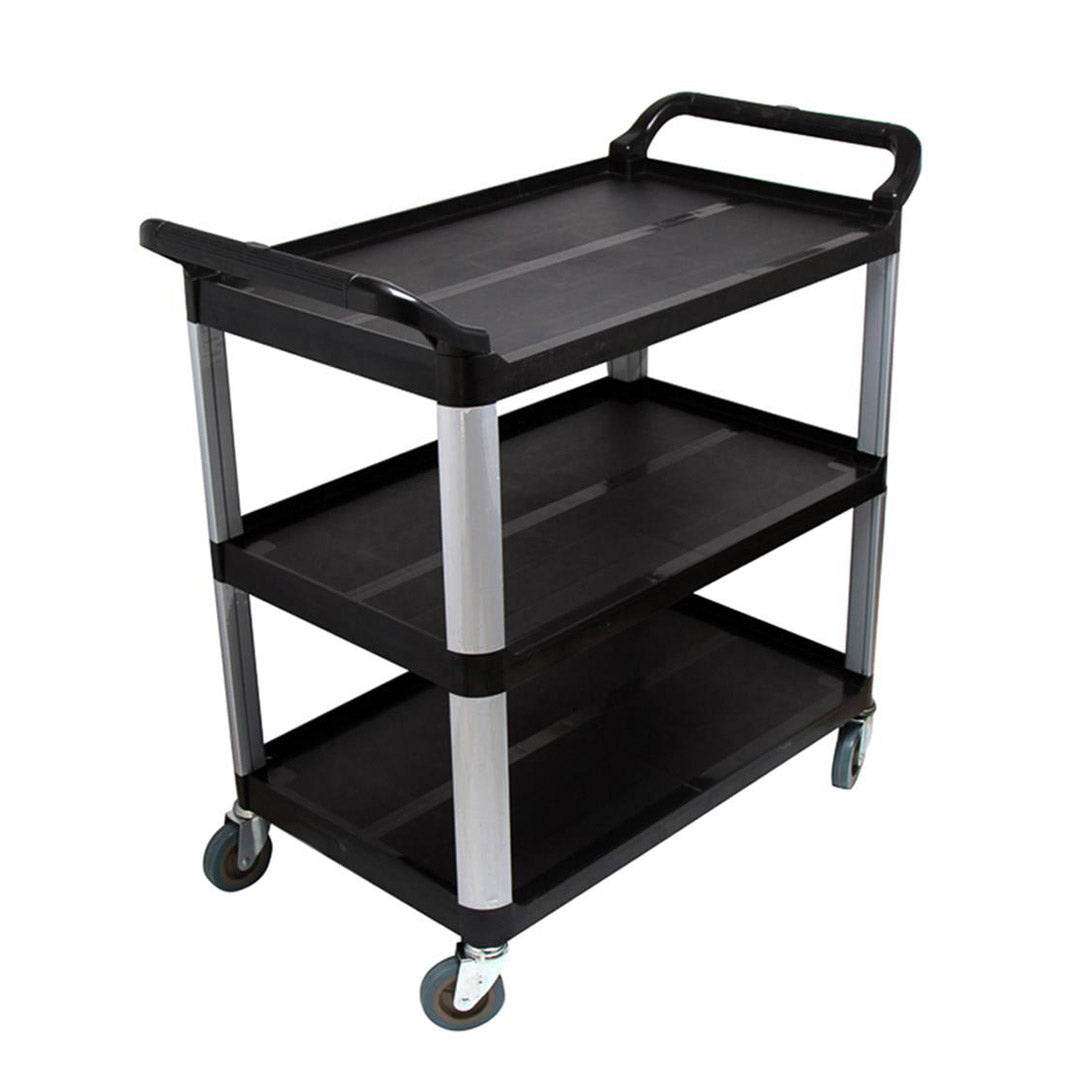 NNEAGS 3 Tier Food 83.5x43x95cm Trolley Food Waste Cart Storage Mechanic Kitchen Black Small-0