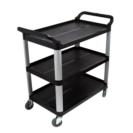 NNEAGS 3 Tier Food 83.5x43x95cm Trolley Food Waste Cart Storage Mechanic Kitchen Black Small-0