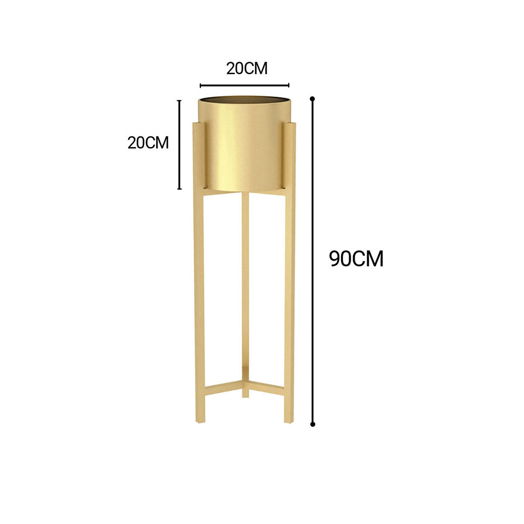 NNEAGS 2X 90cm Gold Metal Plant Stand with Flower Pot Holder Corner Shelving Rack Indoor Display-1