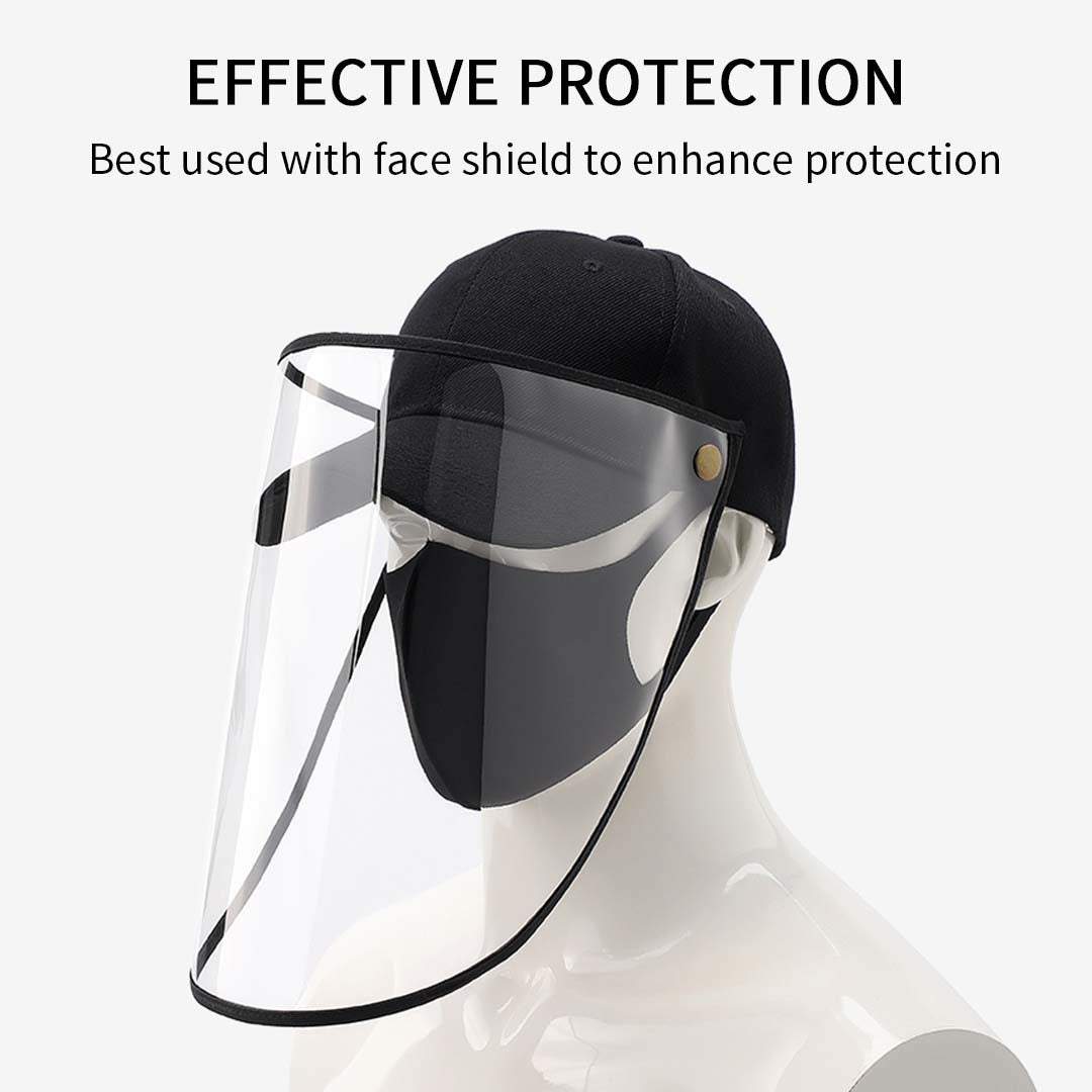 NNEAGS 4X Outdoor Protection Hat Anti-Fog Pollution Dust Protective Cap Full Face HD Shield Cover Kids Black-3