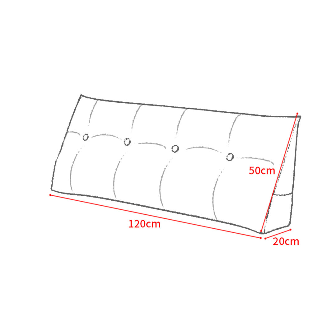 NNEAGS 120cm Coffee Triangular Wedge Bed Pillow Headboard Backrest Bedside Tatami Cushion Home Decor-4