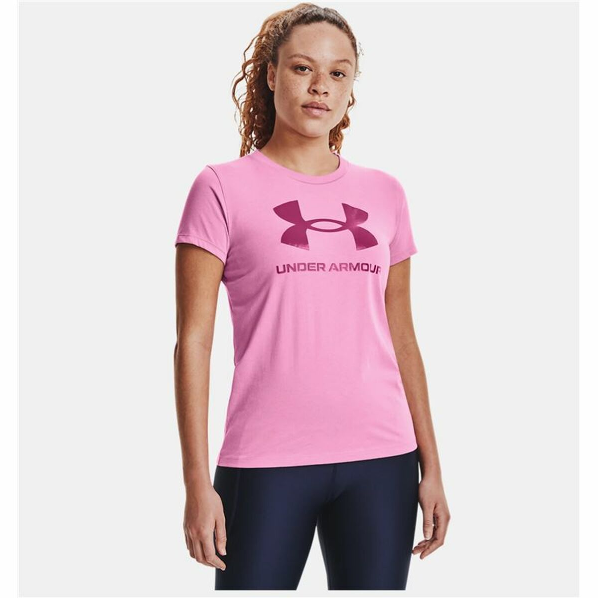 Women’s Short Sleeve T-Shirt Under Armour Graphic Pink-4