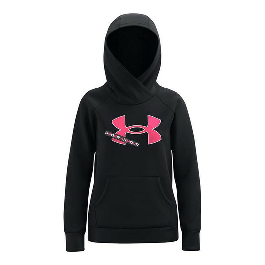 Hooded Sweatshirt for Girls Under Armour Fleece Logo Black-0