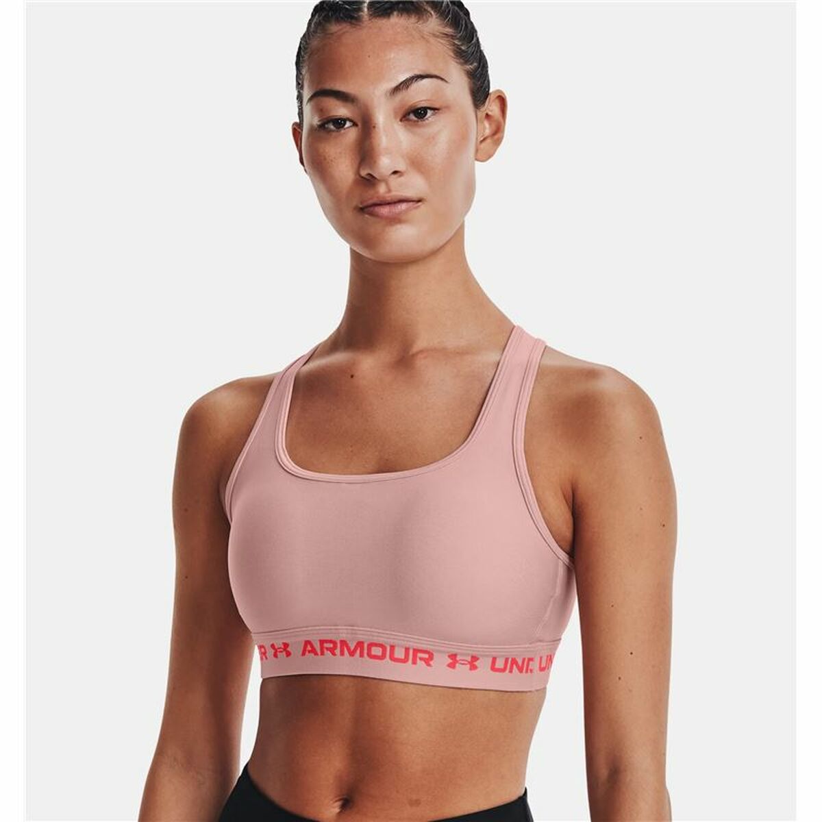 Sports Bra Under Armour  Crossback Mid Pink-2