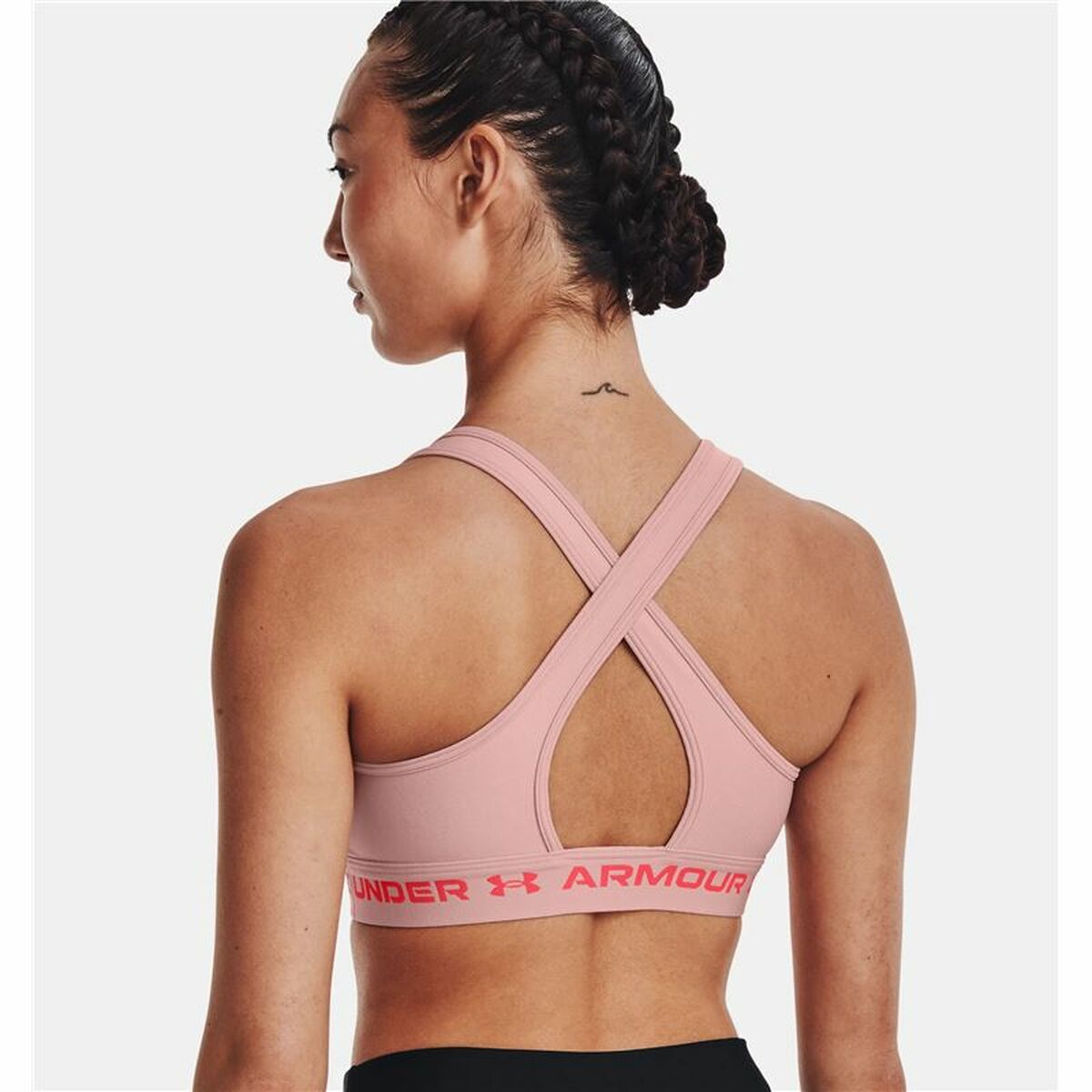 Sports Bra Under Armour  Crossback Mid Pink-1