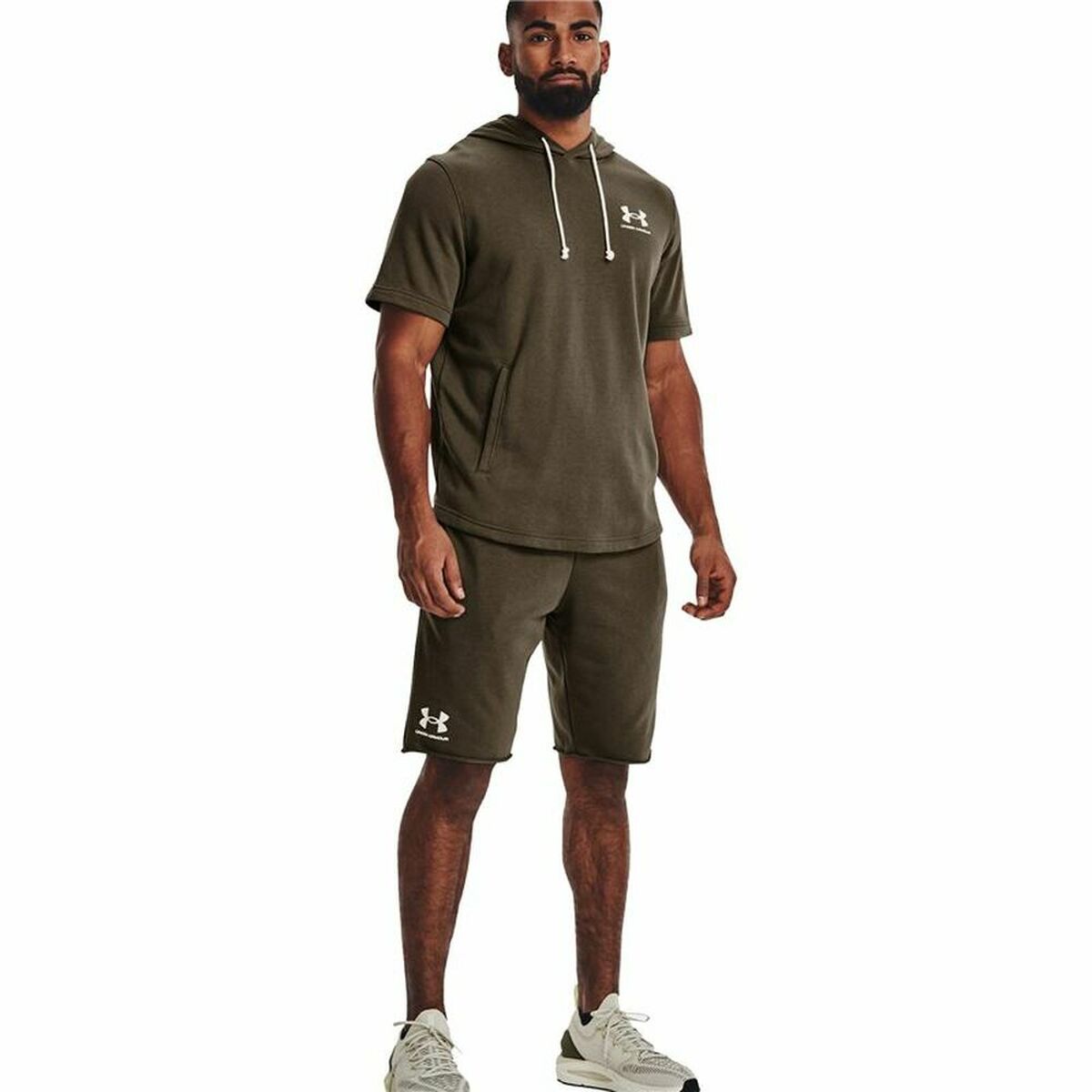 Adult Trousers Under Armour  Rival Terry Men Olive-0