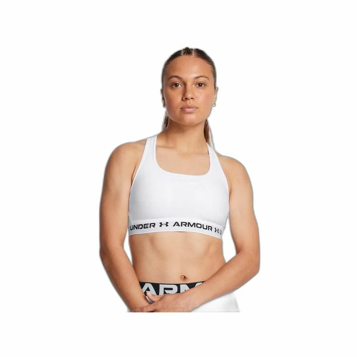 Sports Bra Under Armour CroSSback Mid White-4